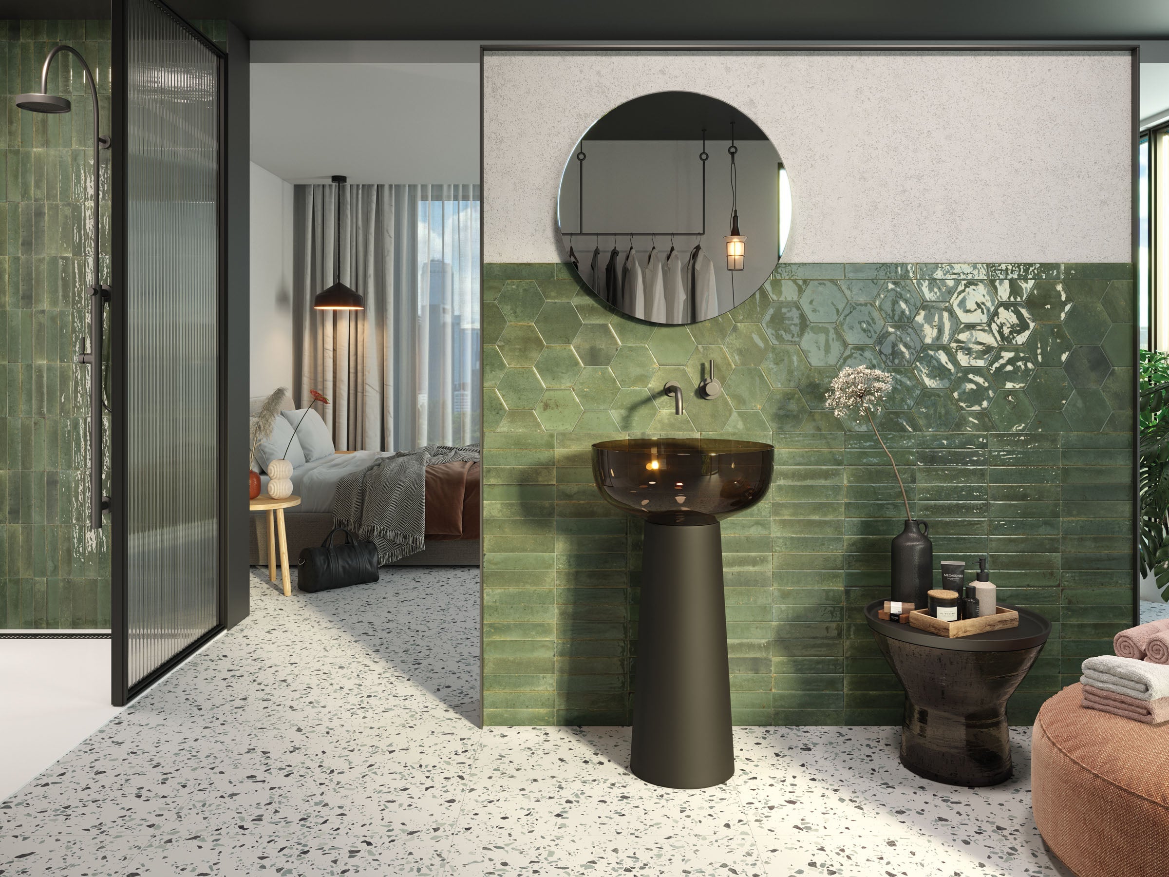 17,3X15 LOFTERRA - marron hexagonal brillante - la maison de Martin