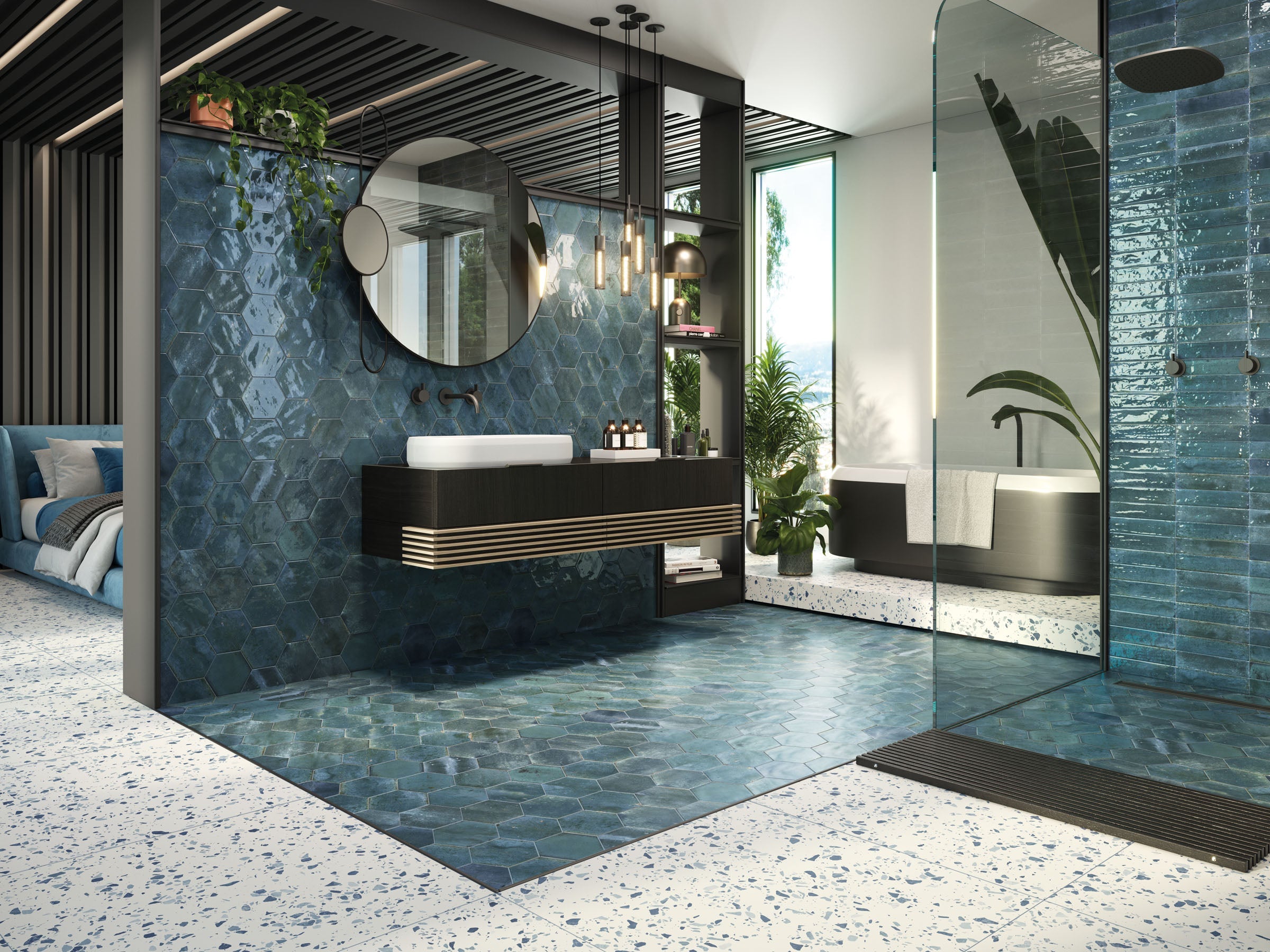 17,3X15 LOFTERRA - kaki hexagonal brillante - la maison de Martin