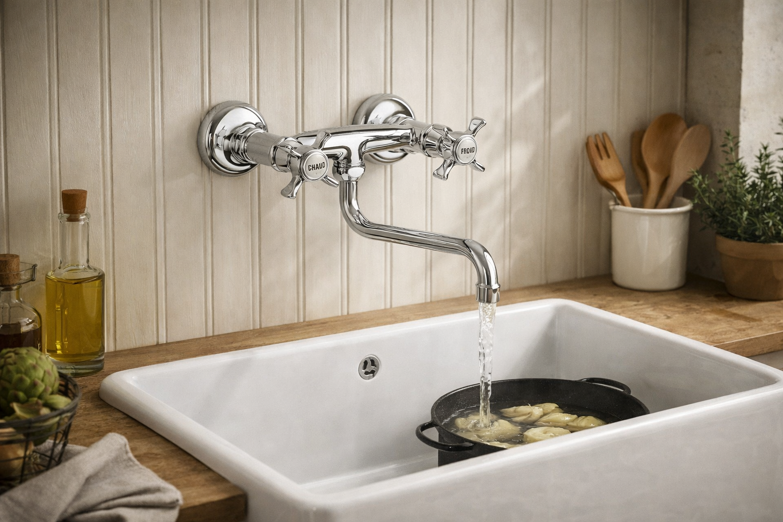 HERITAGE EVIER MURAL BEC DESSOUS MOBILE CHROME