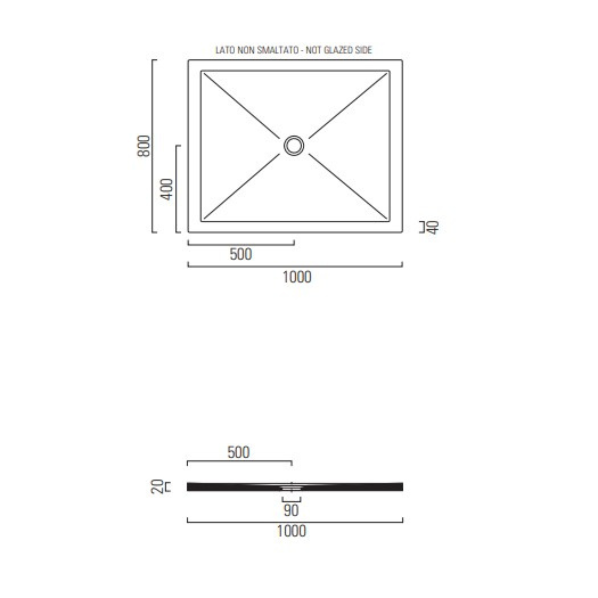 RECEVEUR DE DOUCHE  HARMONIA  100x80  (5 COULEURS ET DECOUPABLE)