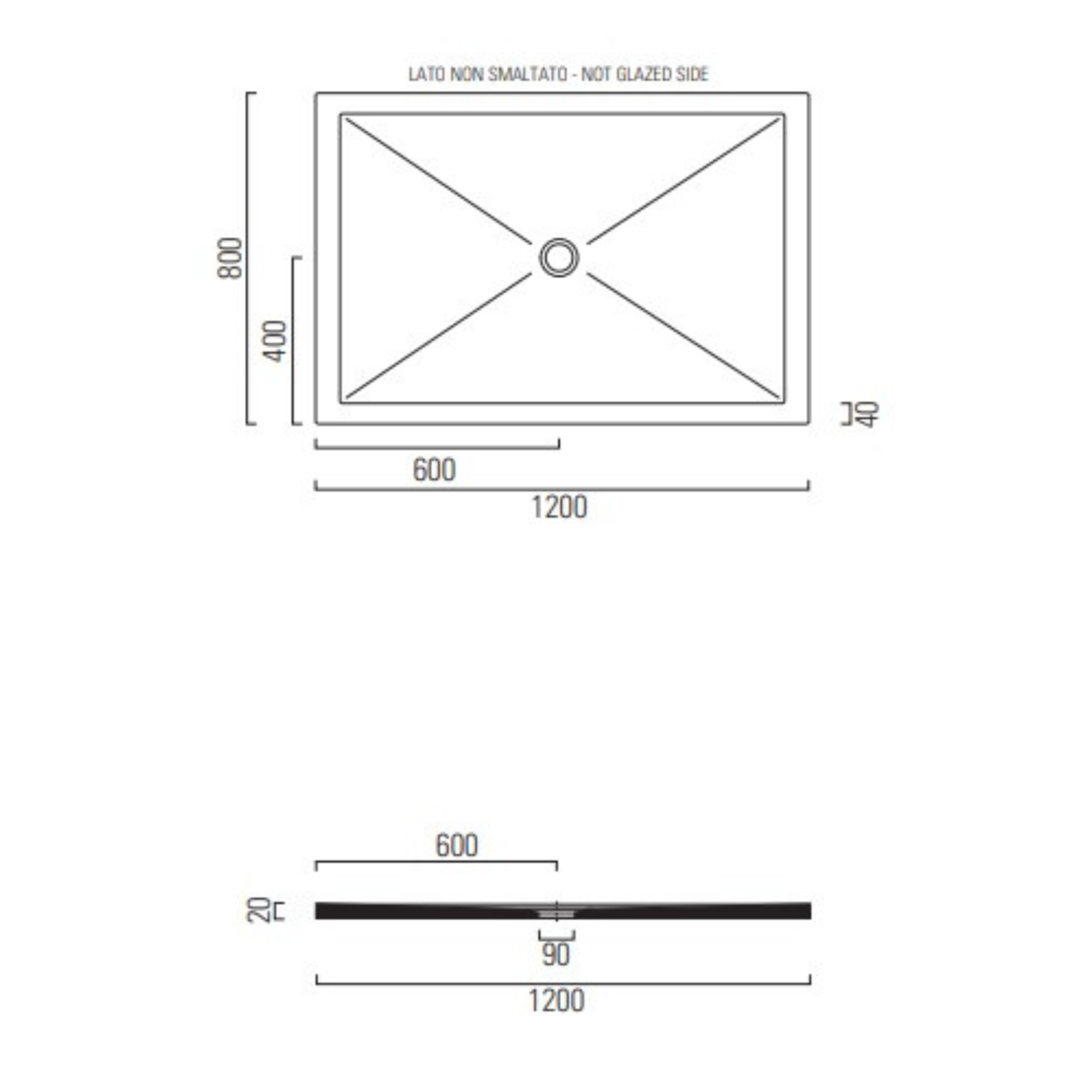RECEVEUR DE DOUCHE  HARMONIA  120x80  (5 COULEURS ET DECOUPABLE)