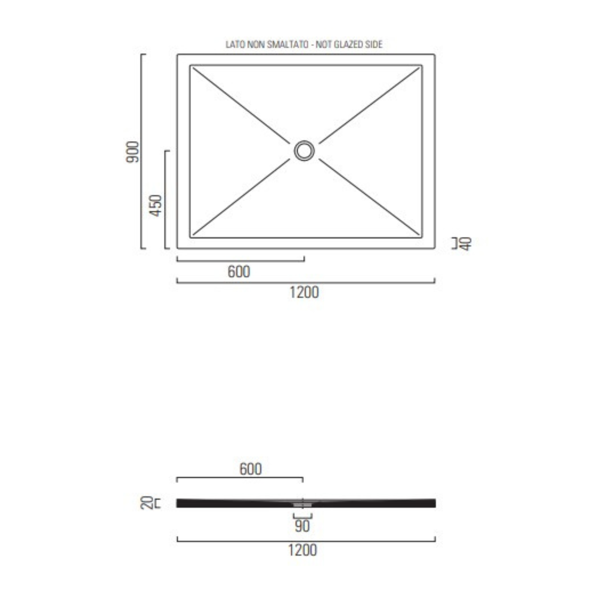 RECEVEUR DE DOUCHE  HARMONIA  120x90  (5 COULEURS ET DECOUPABLE)