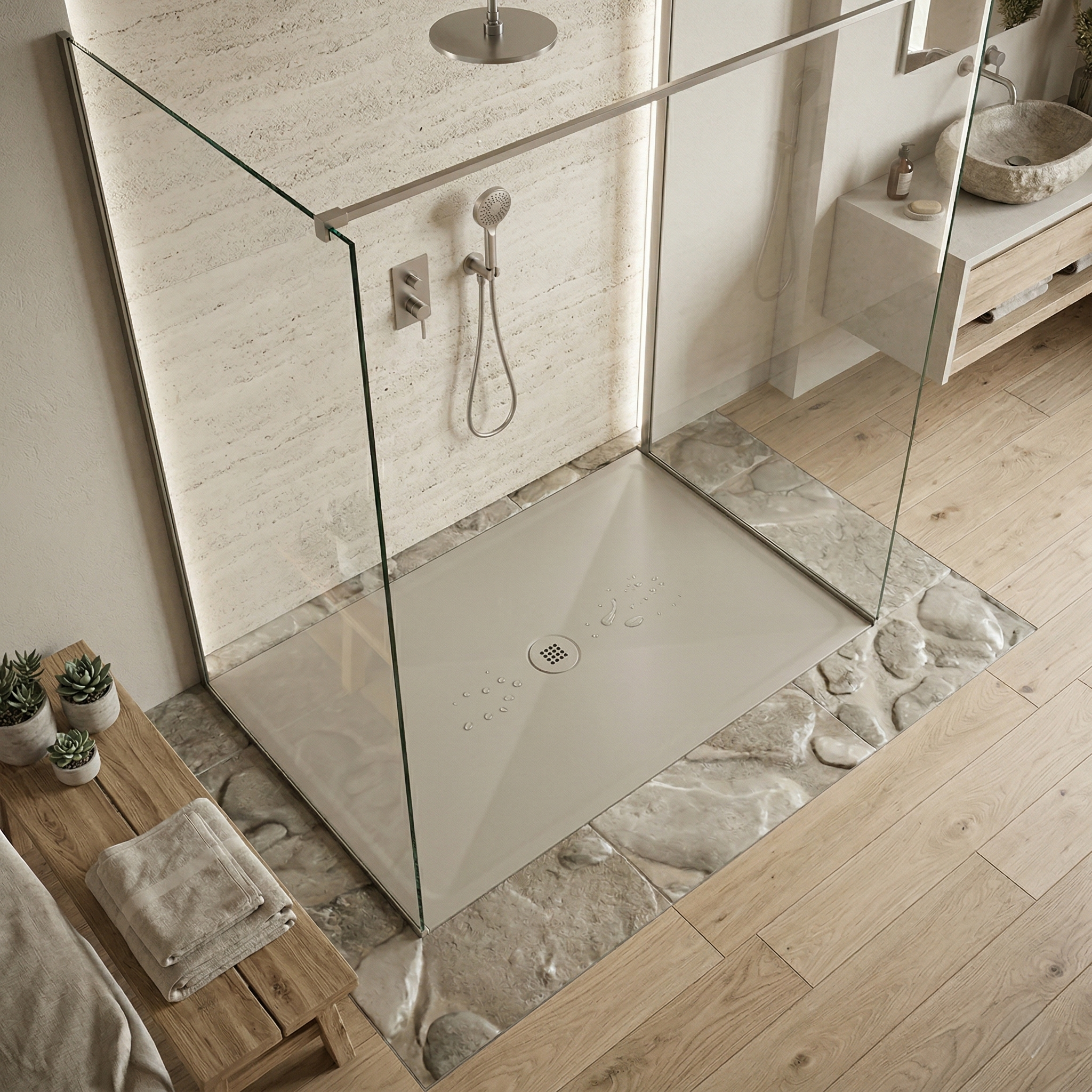 RECEVEUR DE DOUCHE HARMONIA 120x90  VERT MAT - La maison de Martin