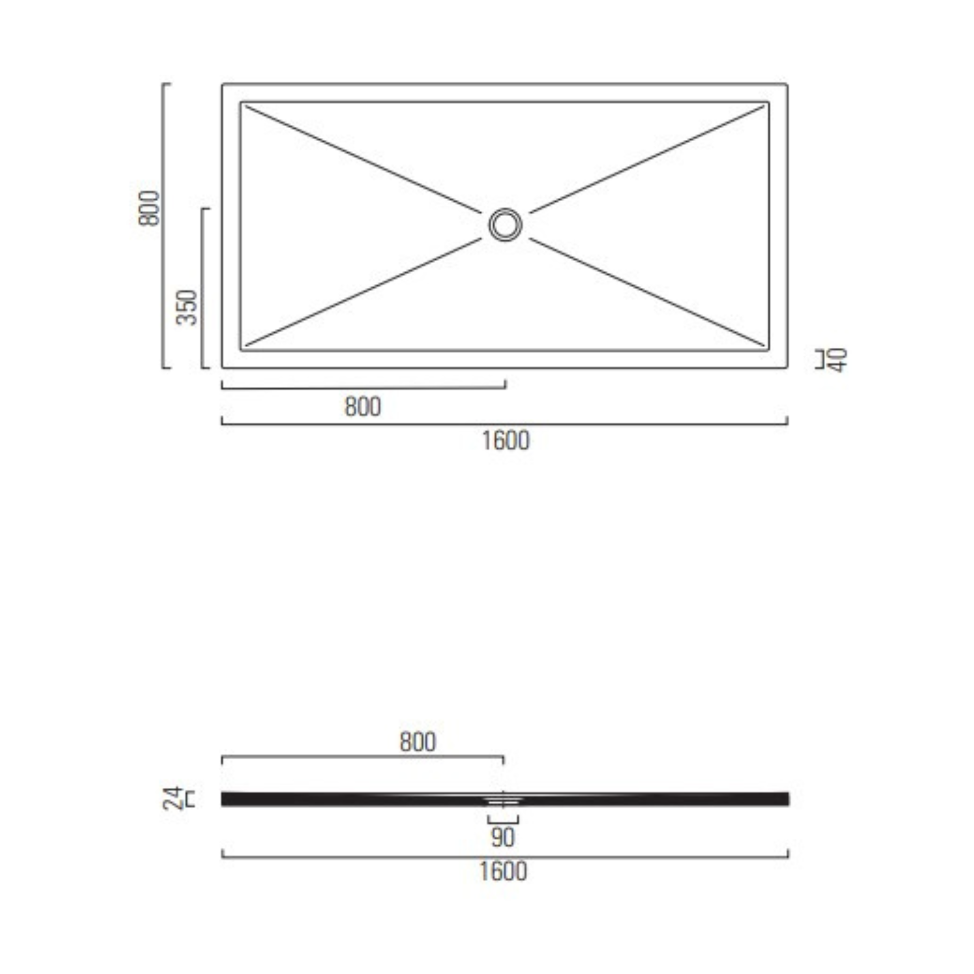 RECEVEUR DE DOUCHE  HARMONIA  160x80  (5 COULEURS ET DECOUPABLE)