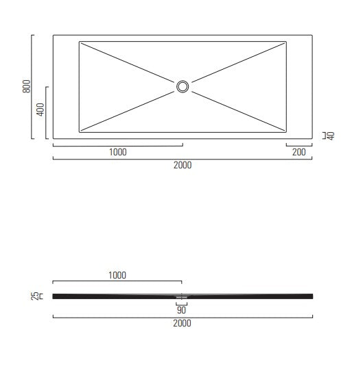 RECEVEUR DE DOUCHE  HARMONIA  200x80  (5 COULEURS ET DECOUPABLE)