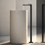 COVER MITIGEUR LAVABO MI-HAUT AVEC VIDAGE PUSH OPEN CHROME NOIR BROSSEE