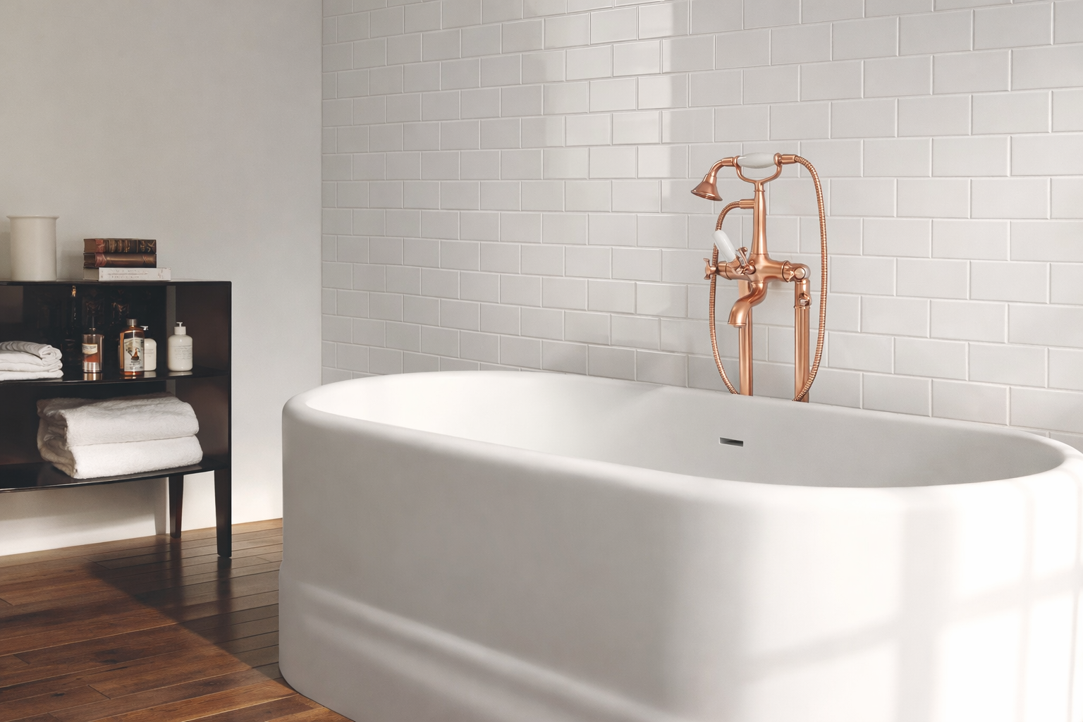 HERITAGE MELANGEUR LAVABO MELANGEUR MURAL S/MECA. OR ROSE BROSSE PVD