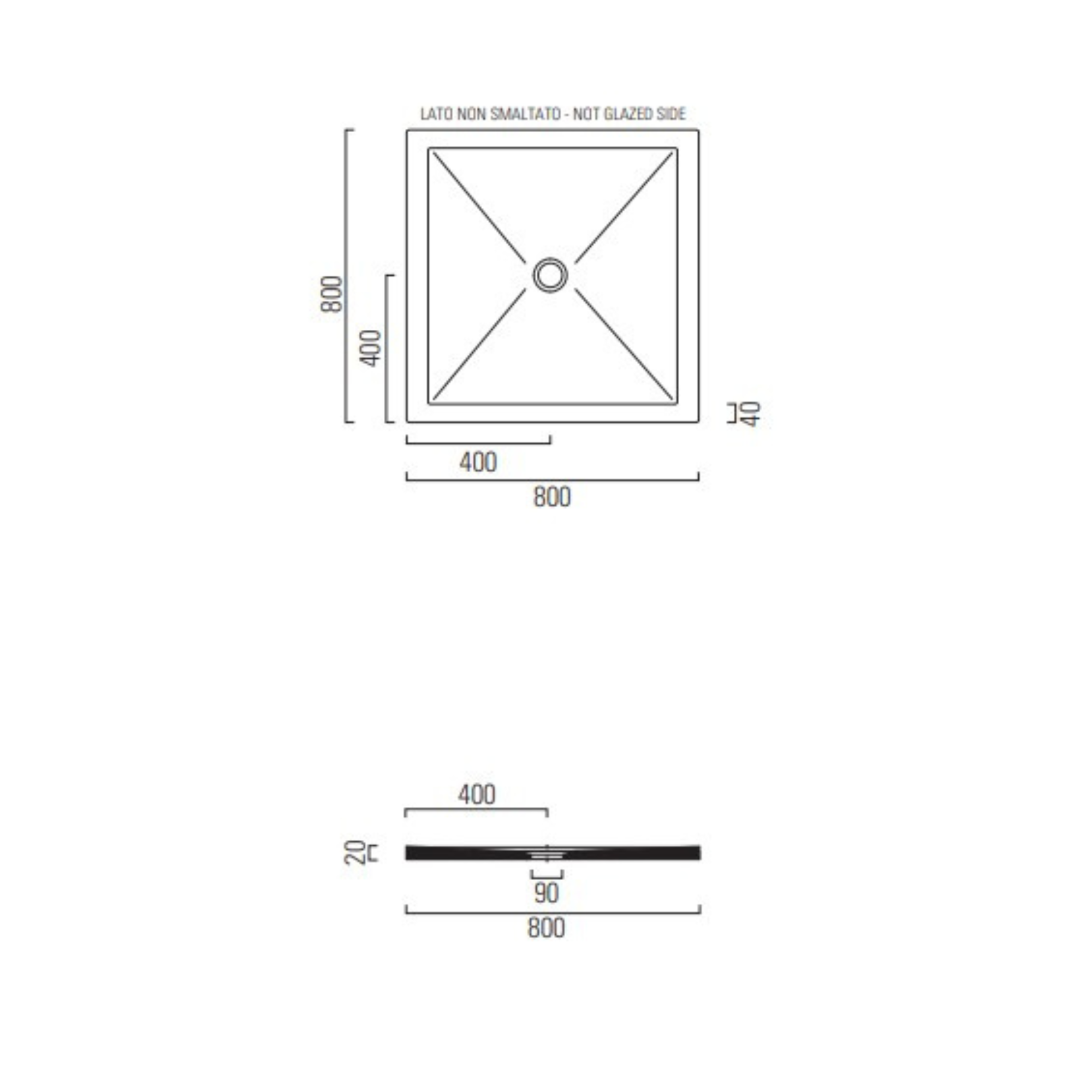 RECEVEUR DE DOUCHE  HARMONIA  80x80  (5 COULEURS ET DECOUPABLE)