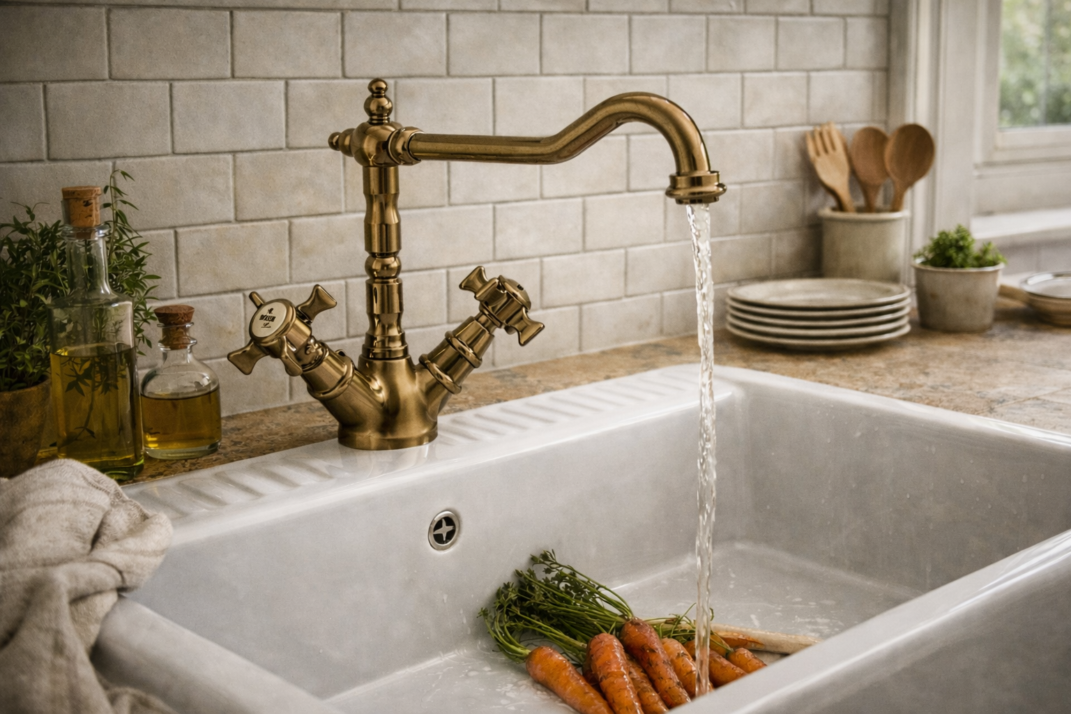 HERITAGE MELANGEUR EVIER RETRO BEC POTENCE MOBILE VIEUX BRONZE