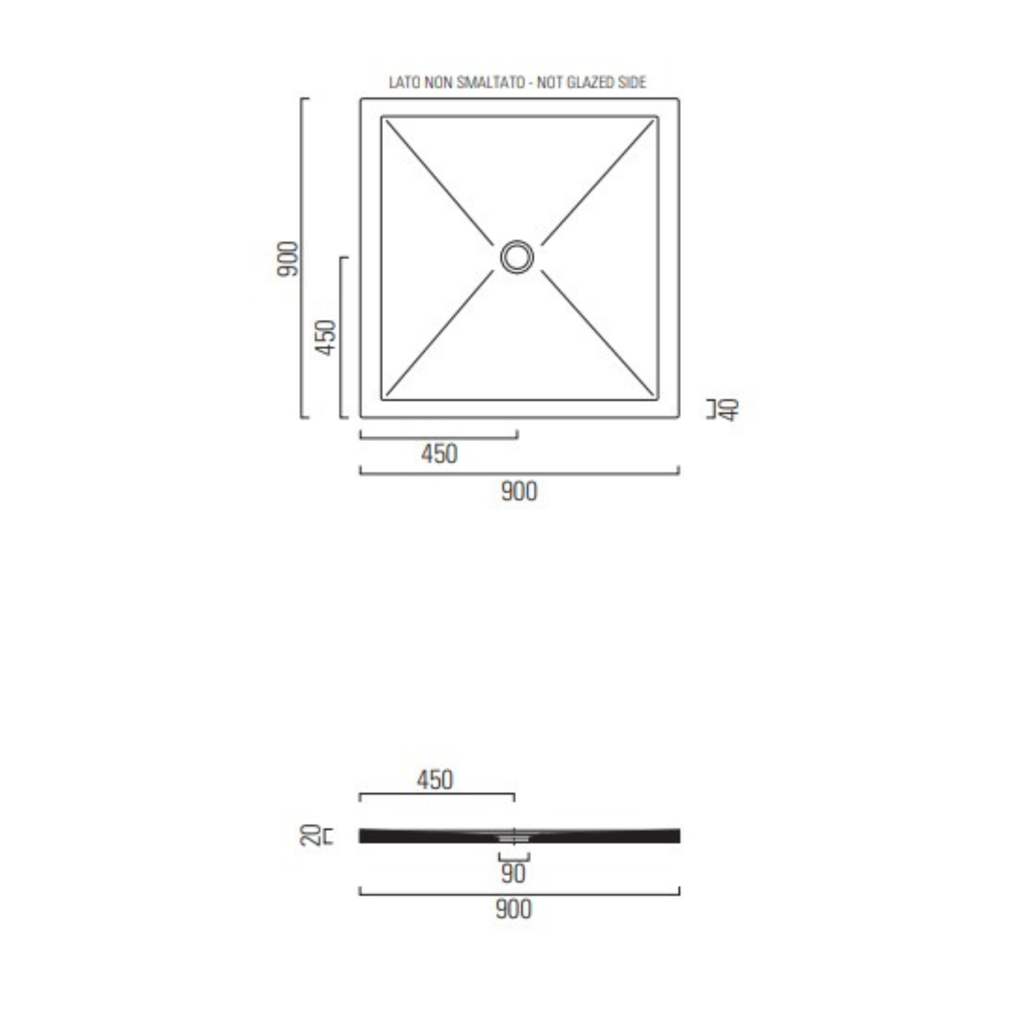 RECEVEUR DE DOUCHE  HARMONIA  90x90  (5 COULEURS ET DECOUPABLE)