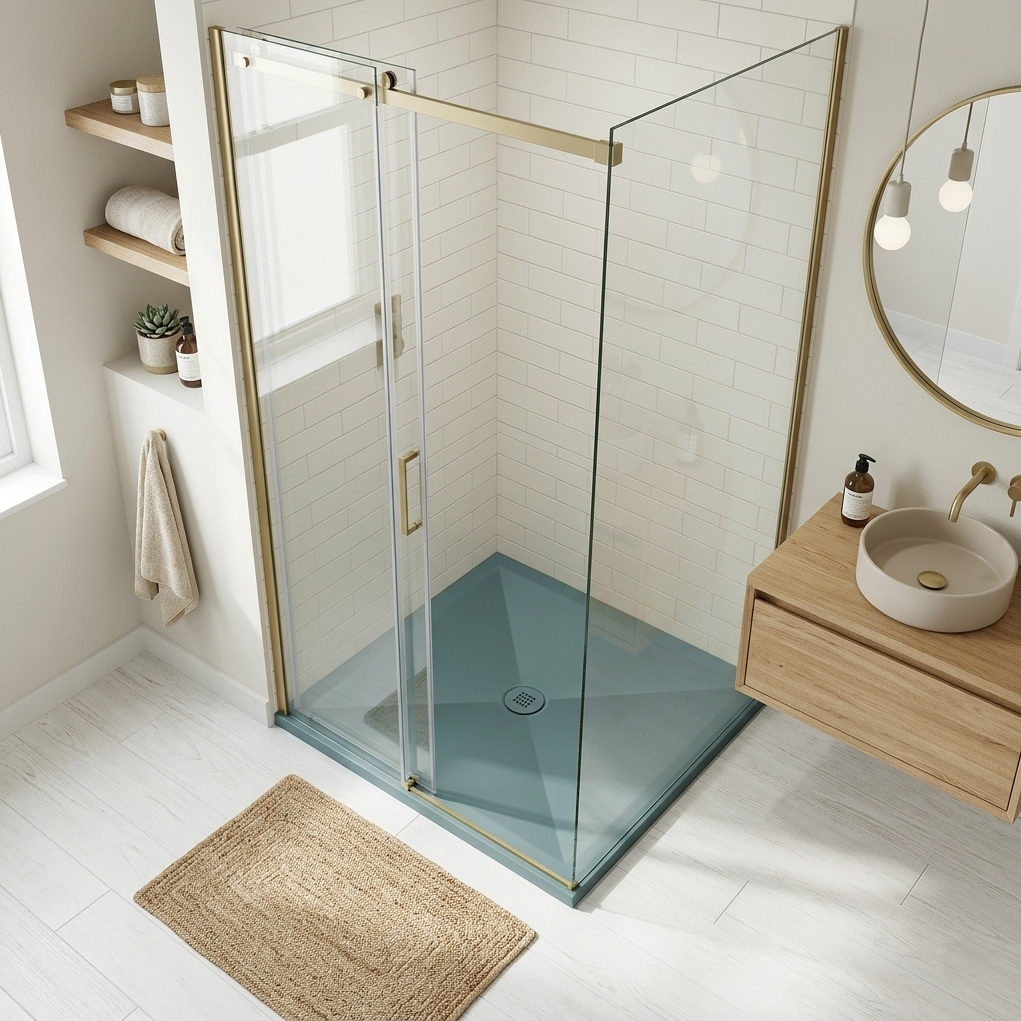 RECEVEUR DE DOUCHE HARMONIA 90x90  VERT MAT - La maison de Martin