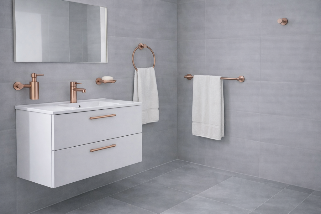 OPERA PORTE SERVIETTE 61 CM OR ROSE BROSSEE