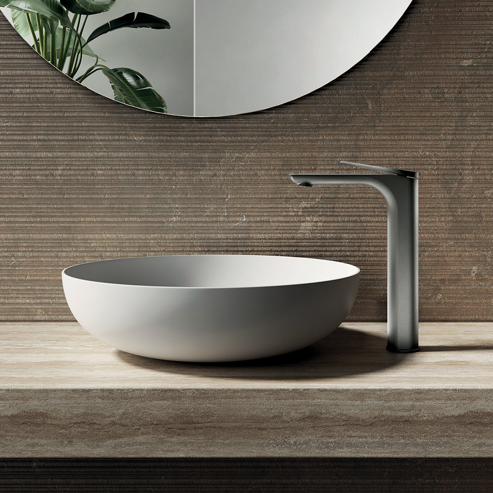 AXIS MITIGEUR LAVABO VIDAGE PUSH OPEN CHROME NOIR BROSSE