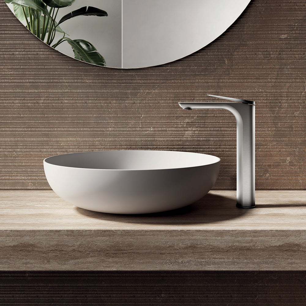 AXIS MITIGEUR LAVABO AVEC VIDAGE PUSH OPEN METAL BROSSE