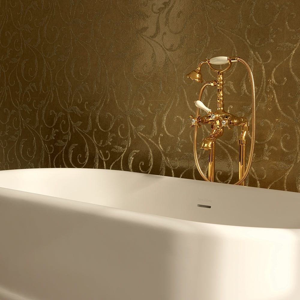 HERITAGE MELANGEUR LAVABO 3 TROUS DORE +VIDAGE