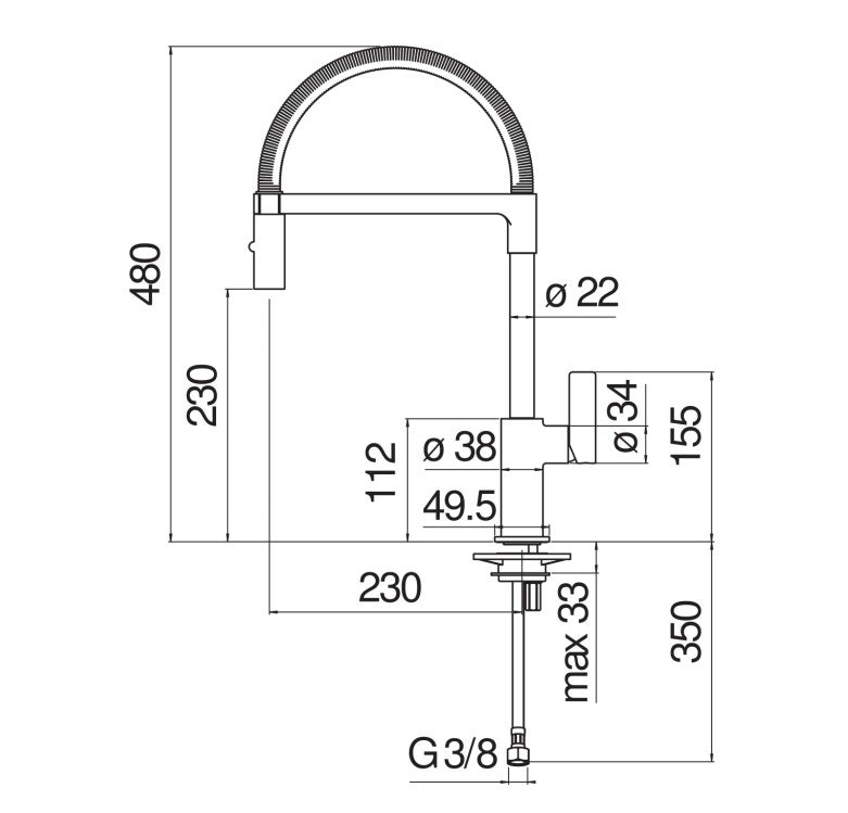 MITIGEUR CUISINE COOK DOUCHETTE 2 JETS CHROME