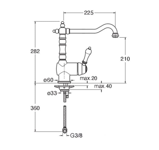 MITIGEUR CUISINE VITA VIEUX BRONZE