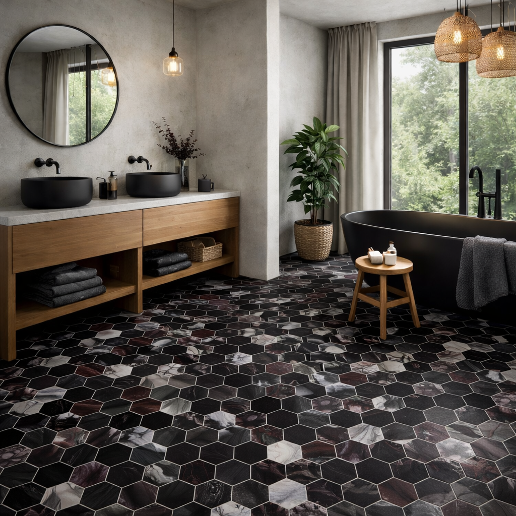 13,9X16 Décor 2 zellige medina decors hexagone gris mix