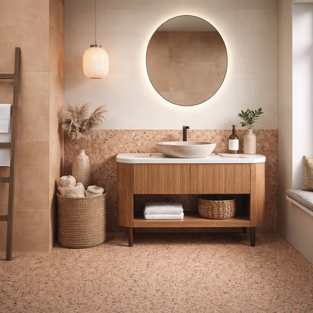 60X60 collection terrazzo ocre rouge rectifie