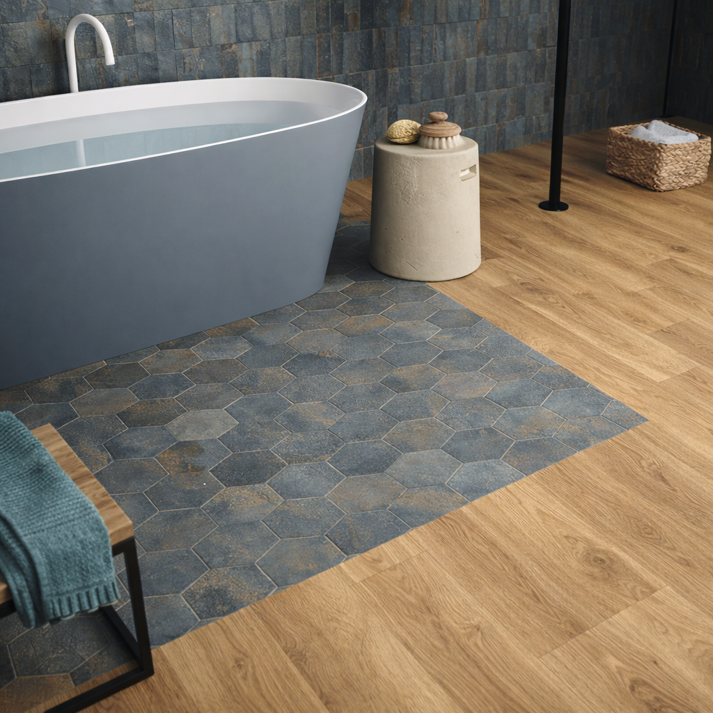 13,9X16 hexa attra bleu