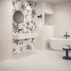 60X120 60x120 decor de 2 carreaux brutia floral craie