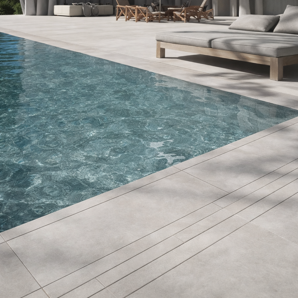 90X90 20mm collection piscine forte epaisseur industria cendre rectifie