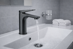 AXIS MITIGEUR LAVABO MI-HAUT AVEC VIDAGE PUSH OPEN CHROME NOIR BROSSE