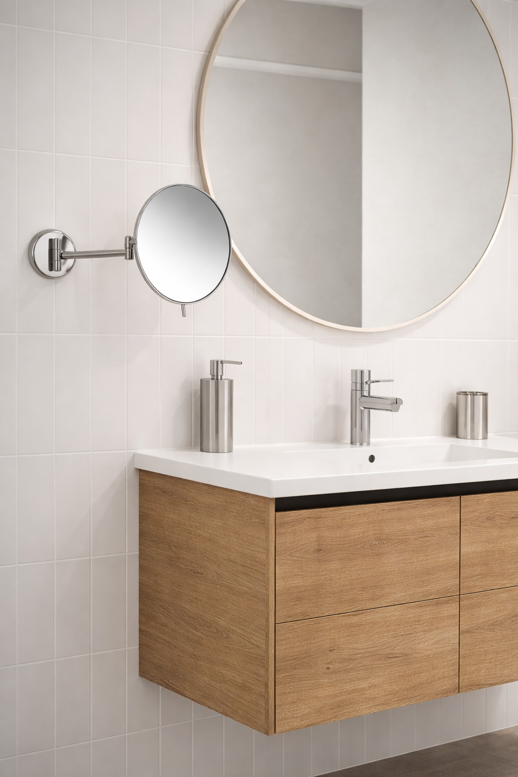 PALACE MIROIR GROSSISSANT SUR BRAS ARTICULE CHROME