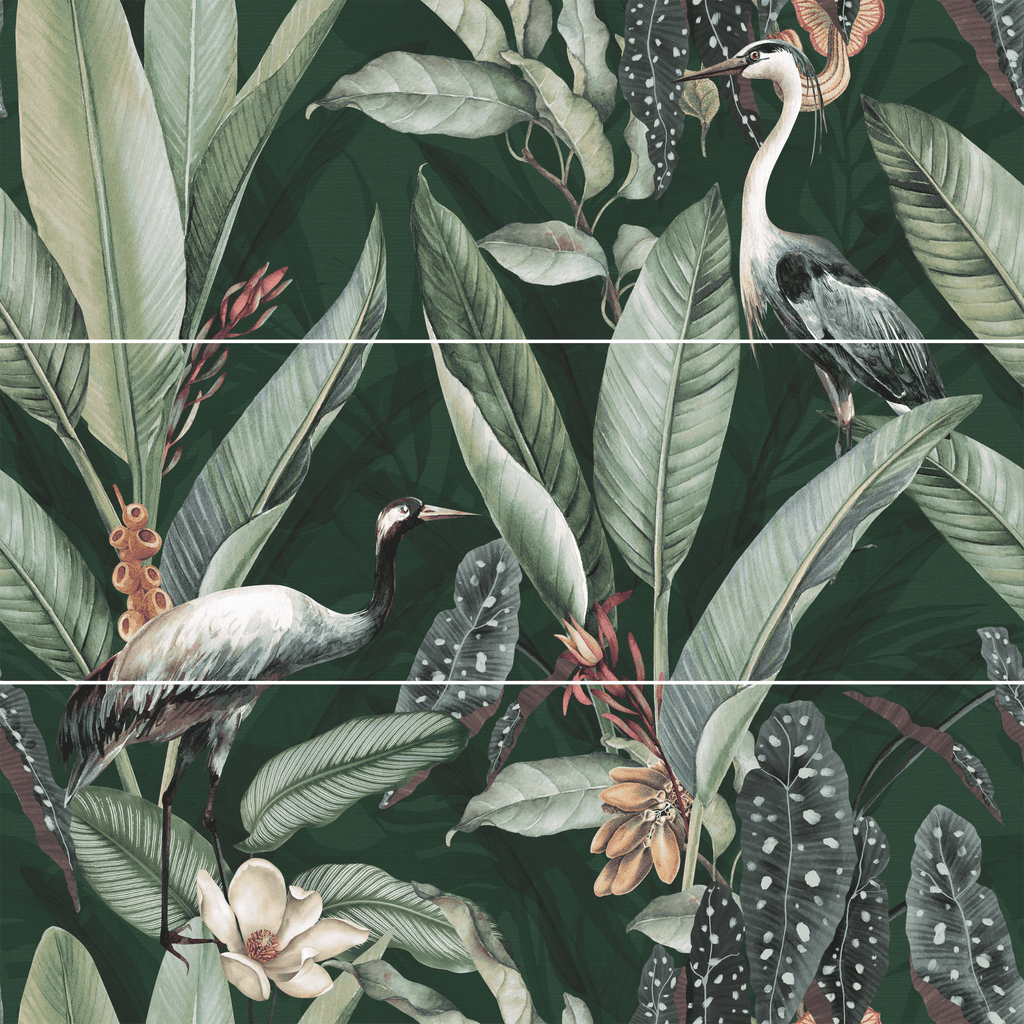 30X90 CHROMA VEGETAL DECOR SET DE 3 CARREAUX