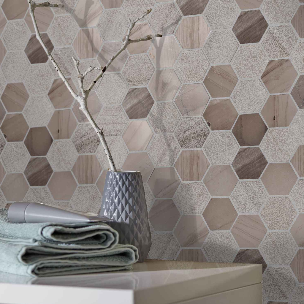 MOSAIQUE PIERRE HEXAGONE