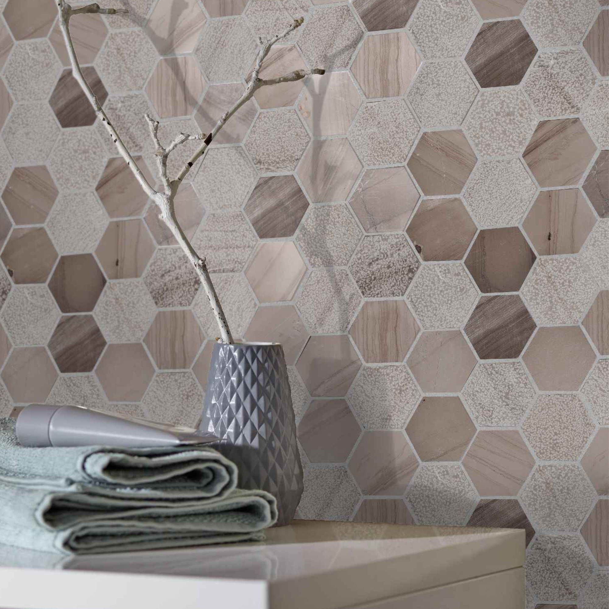 MOSAIQUE PIERRE HEXAGONE