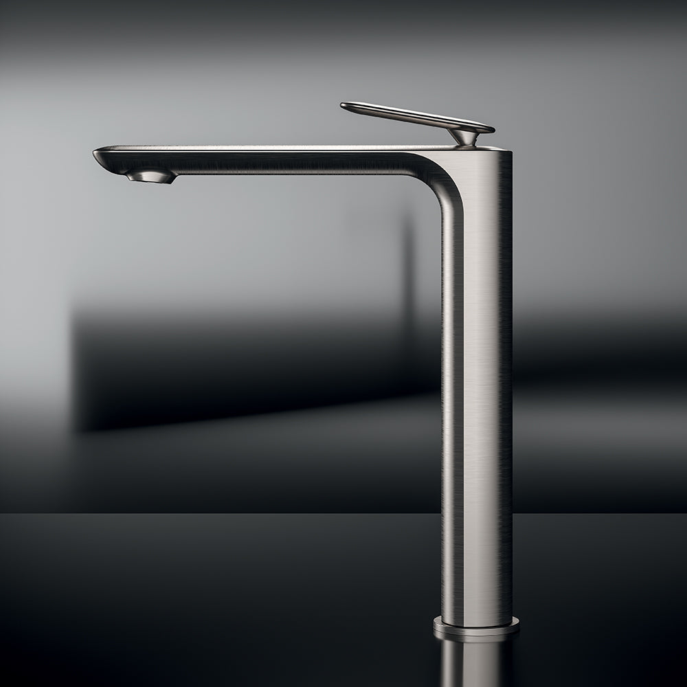 COVER MITIGEUR LAVABO AVEC VIDAGE PUSH OPEN METAL BROSSEE