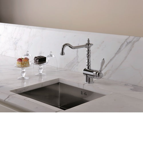 MITIGEUR CUISINE EVIER RETRO BEC ORIENTABLE CHROME