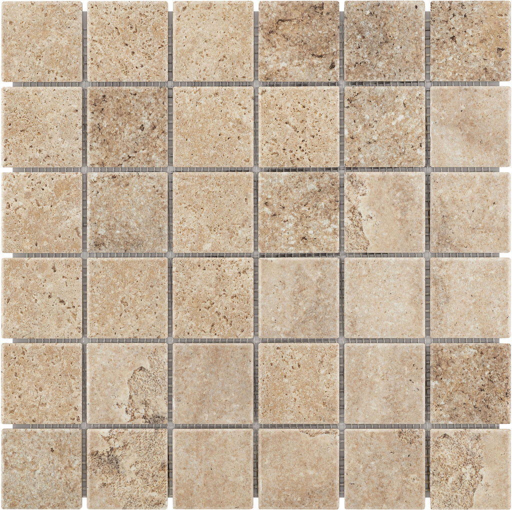 4,8X4,8 MOSAIQUE CARRELAGE TRAVERTIN ANTIDERAPANT