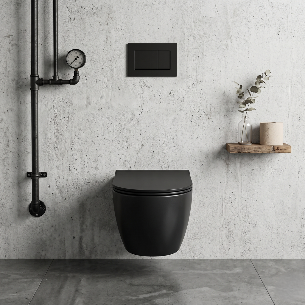 CUVETTE SUSPENDUE DE TOILETTE CANOVA NOIRE MATE
