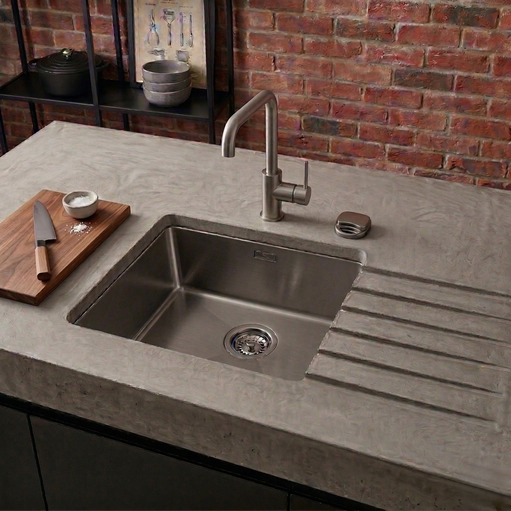 CUVE PISARO 450X450 INOX LISSE VIDAGE RONDE SATINEE N°5