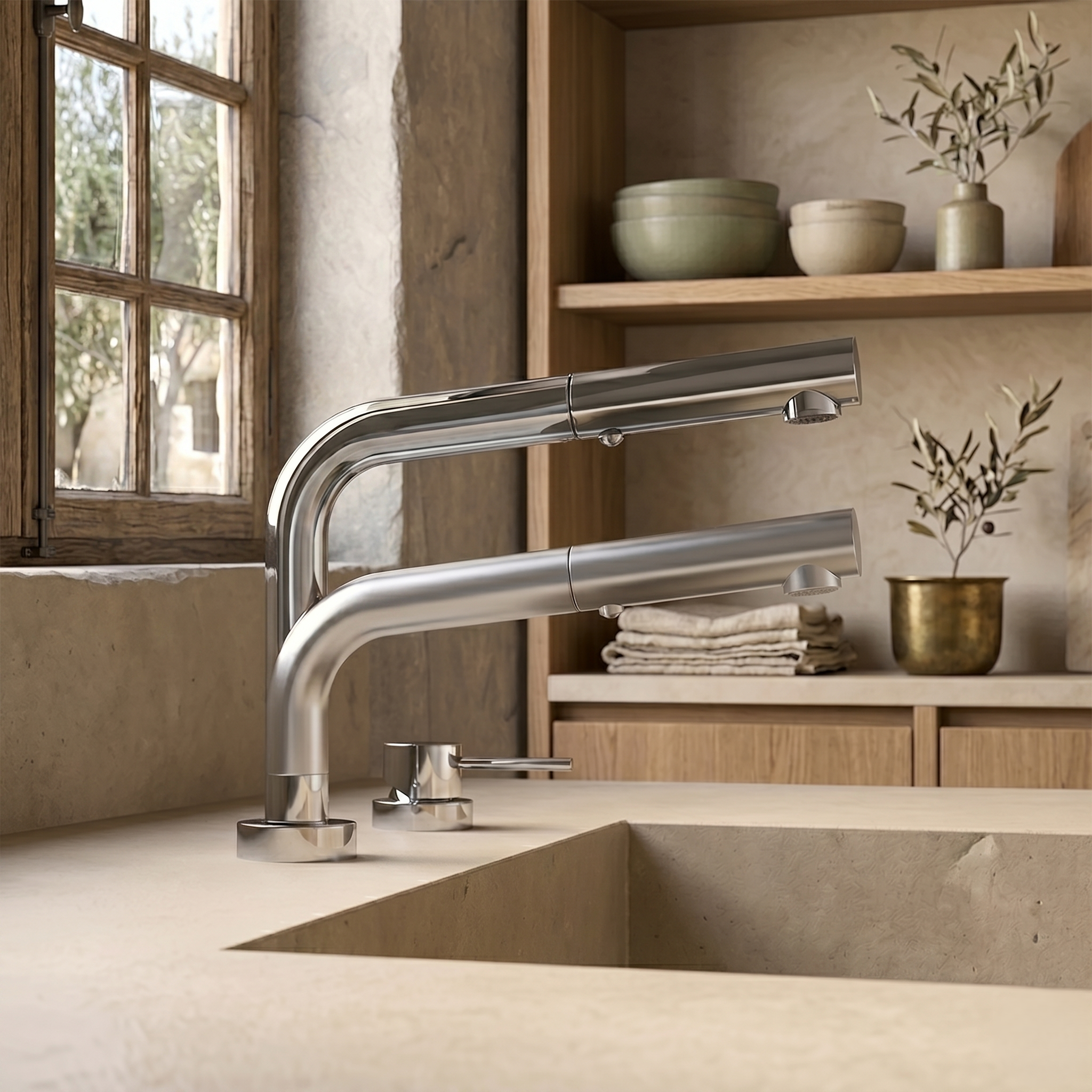 MITIGEUR CUISINE RETRACTABLE CHROME