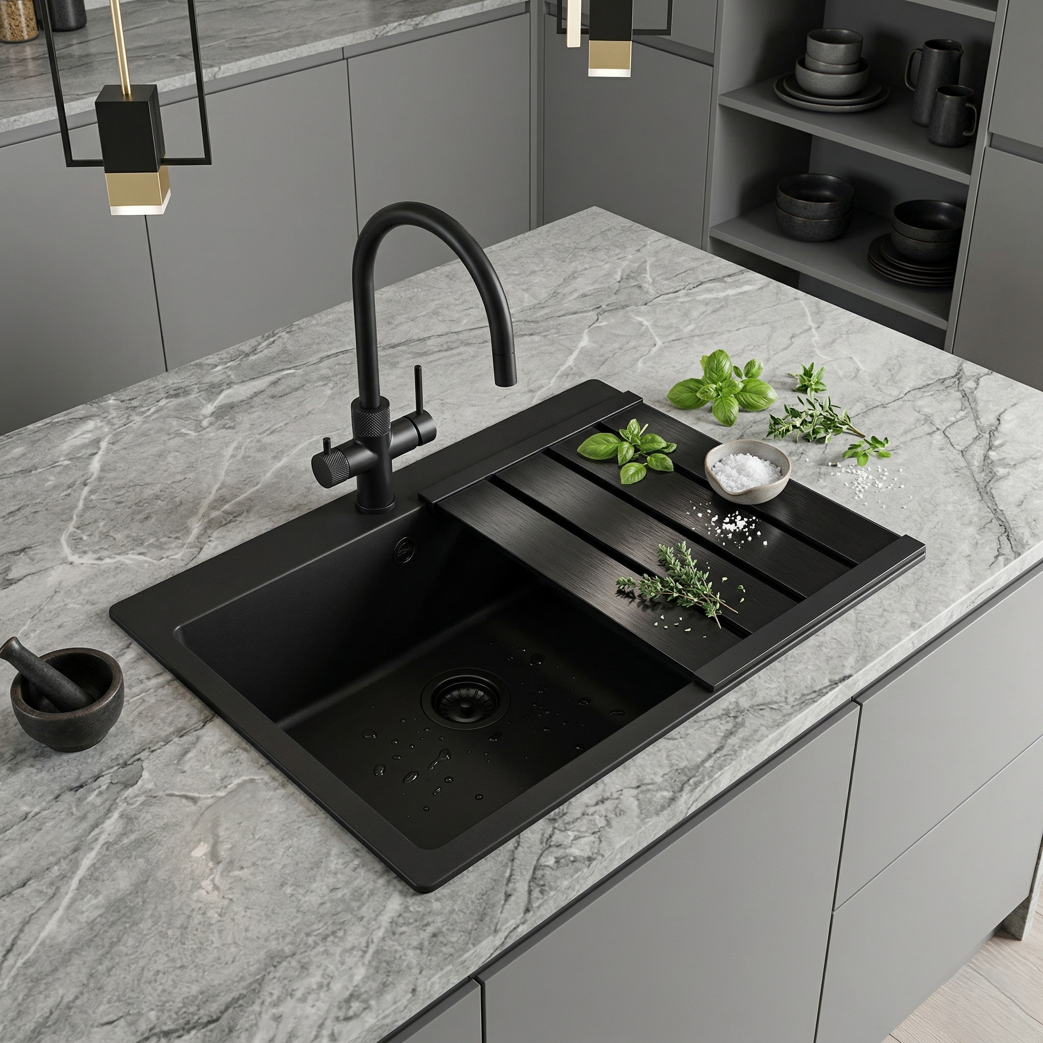 EGOUTTOIR DEPLIANT INOX NOIR BROSSE