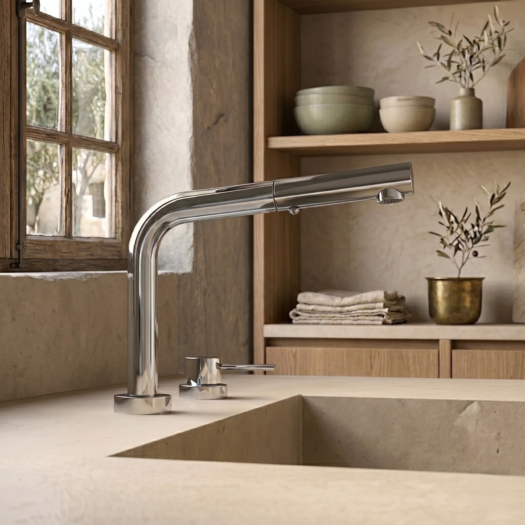MITIGEUR CUISINE RETRACTABLE CHROME