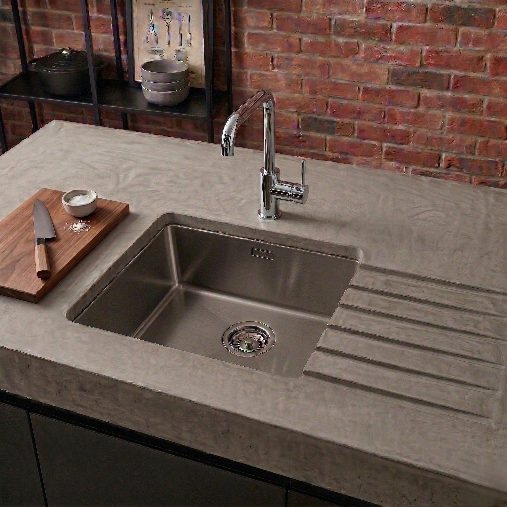 CUVE PISARO 450X450 INOX LISSE VIDAGE MANUEL N°1