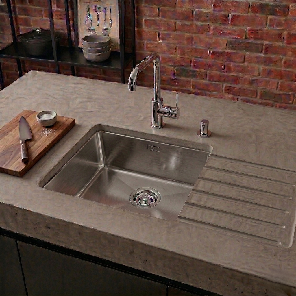 CUVE PISARO 450X450 INOX LISSE VIDAGE TIRETTE CHROMEE N°6