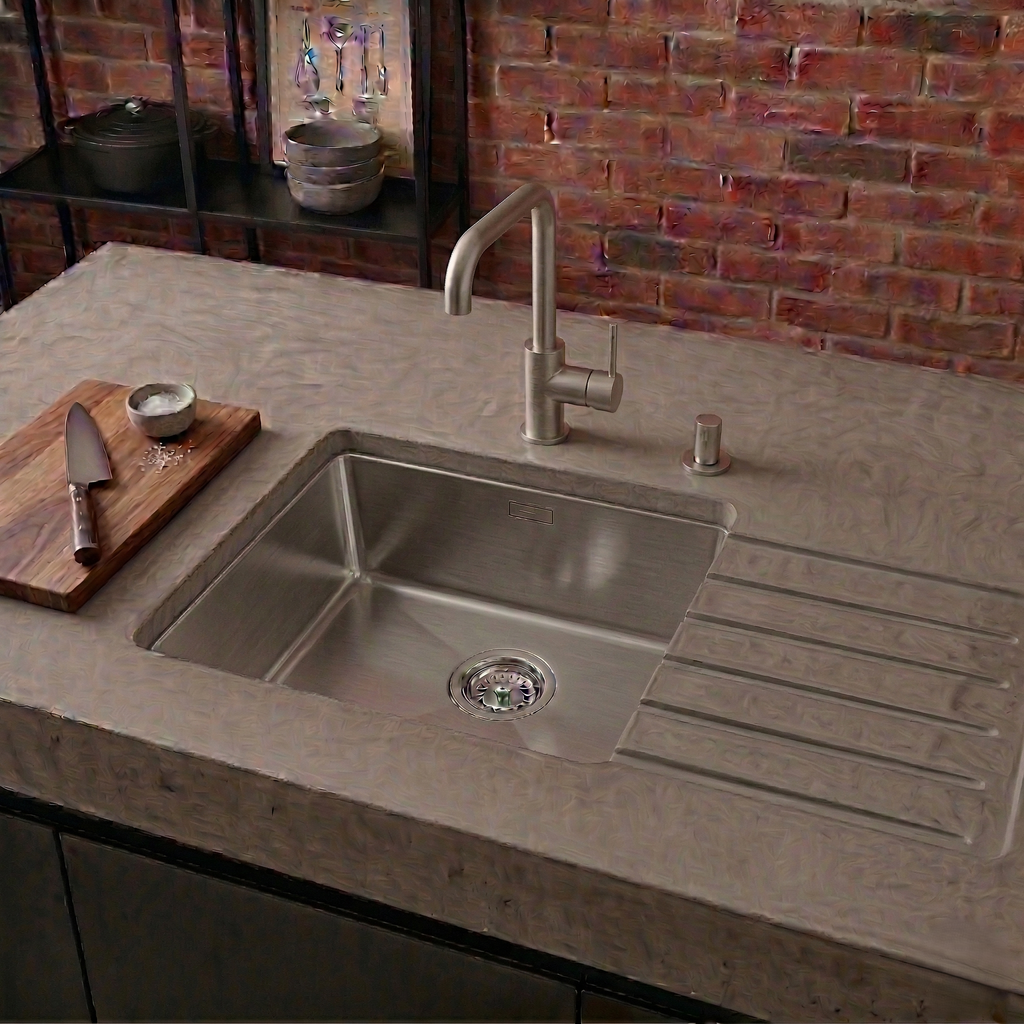 CUVE PISARO 450X450 INOX LISSE VIDAGE TIRETTE SATINEE N°7