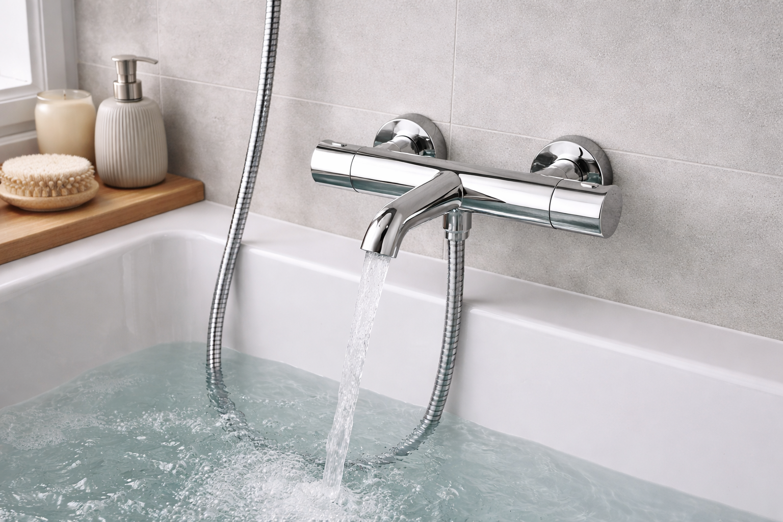 DAYLIGHT MITIGEUR LAVABO LARGE NF C 1 CHROME + VIDAGE LAITON