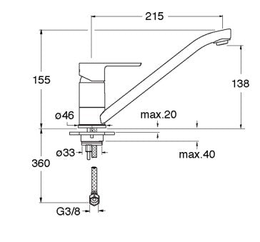 MITIGEUR CUISINE SELECT CHROME