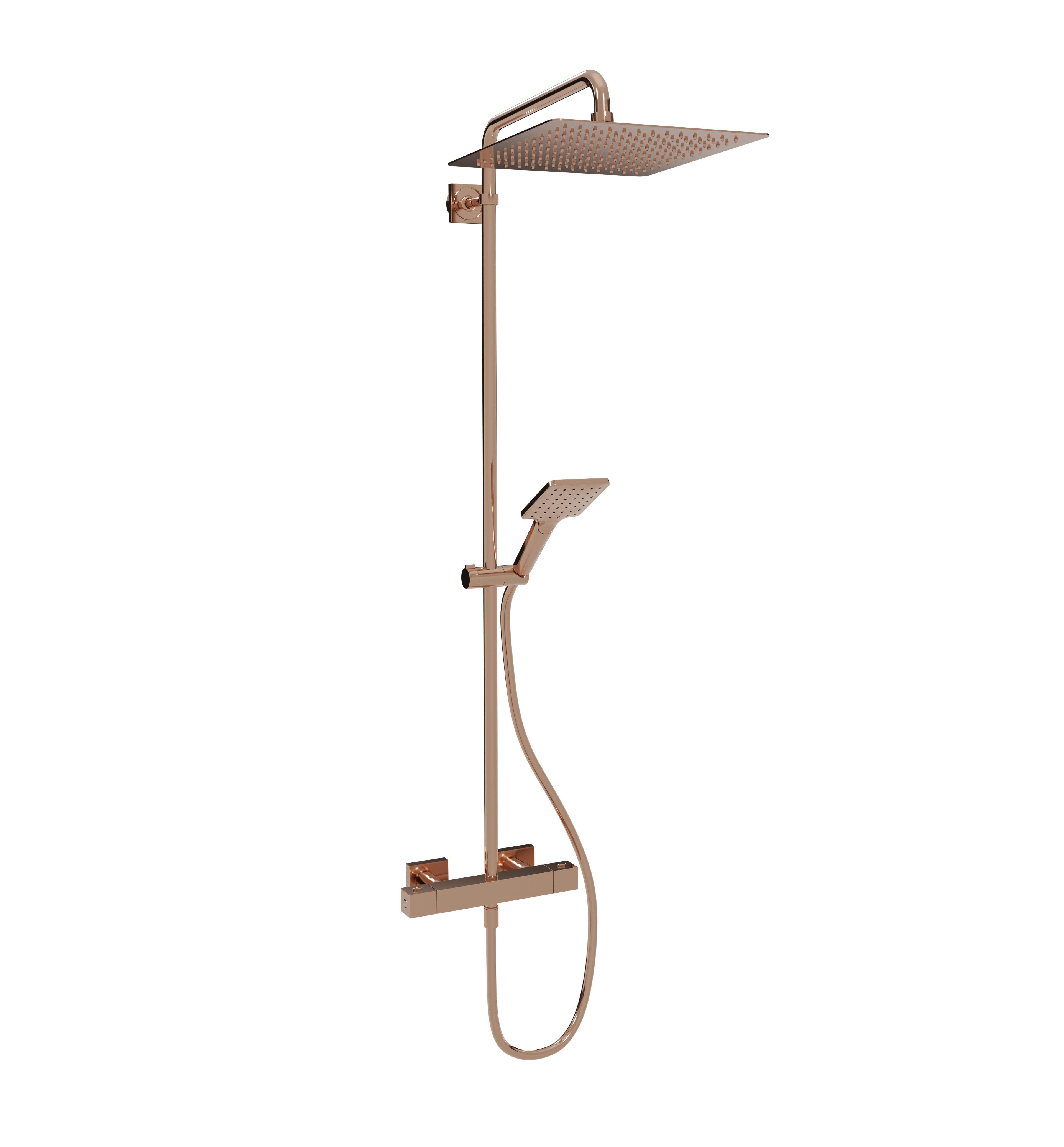 COLONNE DE DOUCHE PLANE OR ROSE BRILLANT