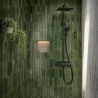 COLONNE DE DOUCHE PLANE CHROME NOIR BROSSEE