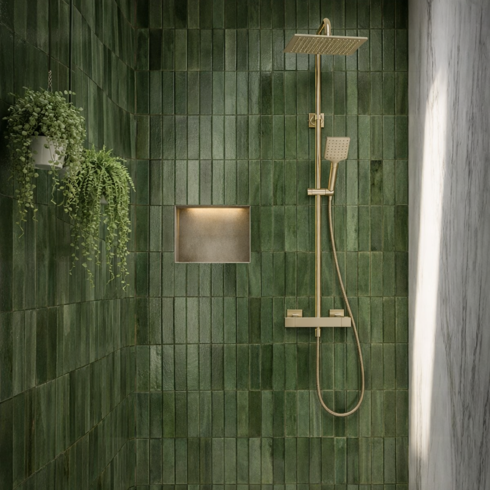 COLONNE DE DOUCHE PLANE OR BROSSE