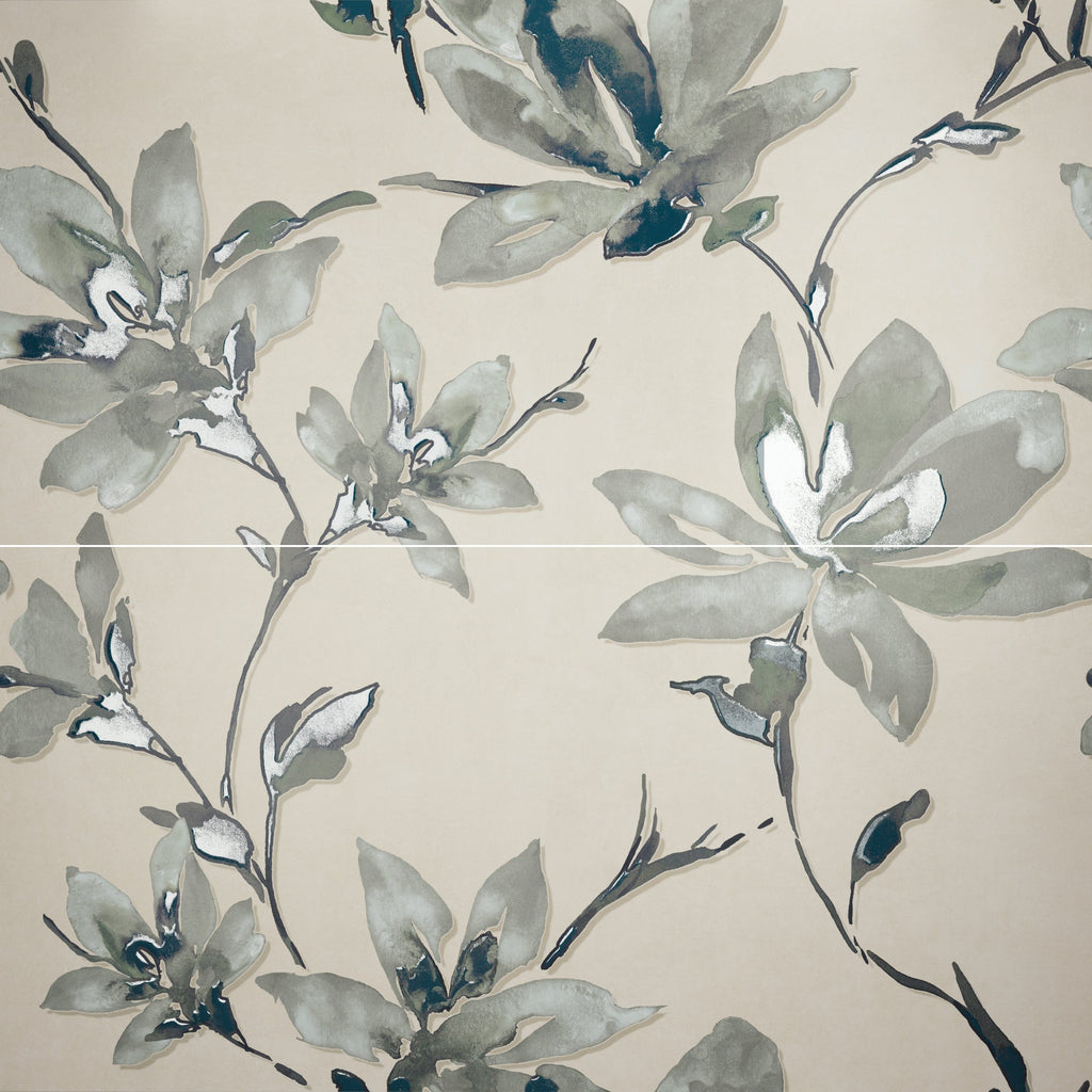 60X120 DECOR DE 2 CARREAUX BRUTIA FLORAL CRAIE