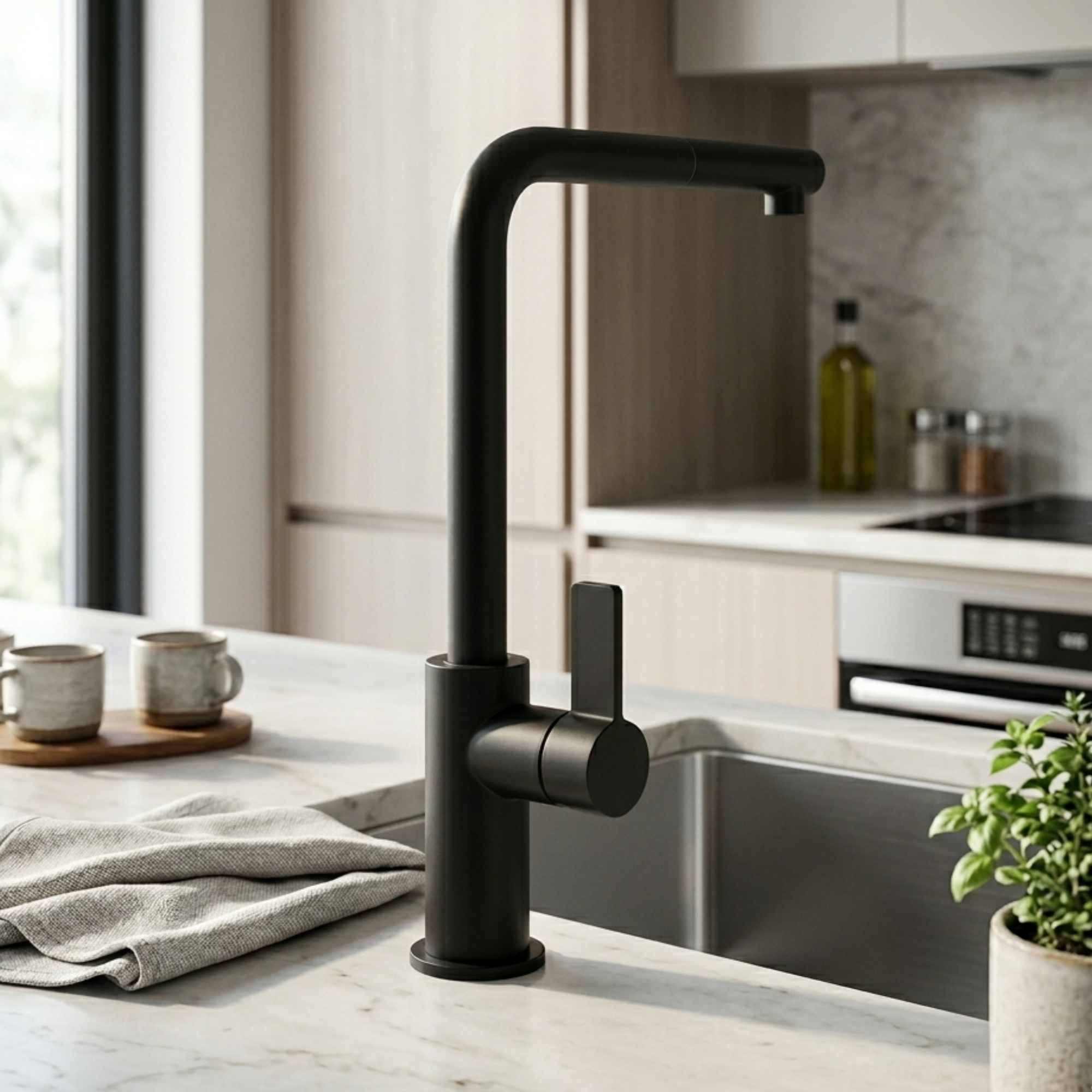 MITIGEUR CUISINE COOK DOUCHETTE 1JET NOIR MAT