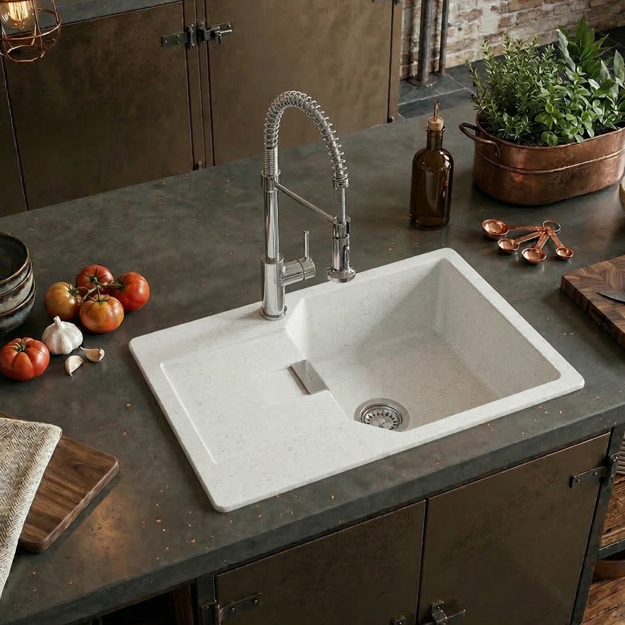 EVIER CRISTALITE URBANA 690X510 BLANC